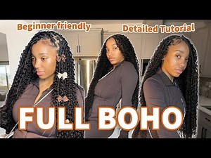 2025 Beginner Friendly Full Boho Knotless Tutorial ft. Eayon Hair 20" Deep Curly Human Hair