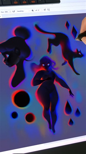 loish on Instagram: "I know there’s a filter for this effect, but I’m inefficient, so I drew it by hand instead 😌 Anyone want a mini tutorial?"