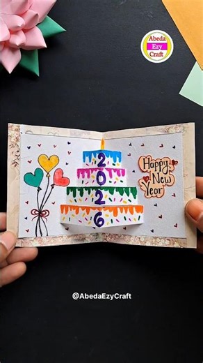 New year pop up card | Happy new year card | New year card ideas #shorts #diy #craft