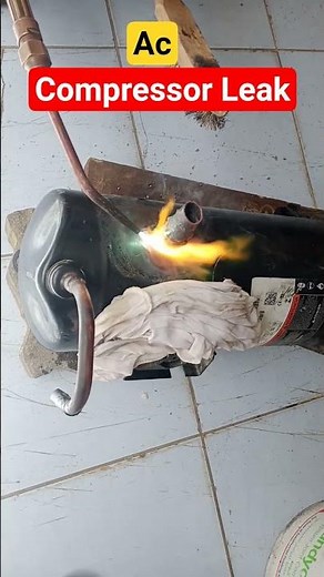AC Compressor Leak Repair | Gas Leak Test & Brazing Method.abu Dhabi!