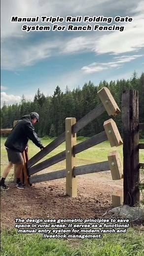Manual Triple Rail Folding Gate System For Ranch Fencing