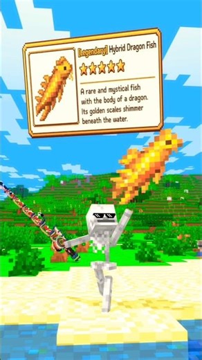 Craziest Fish Catch, Gold Dragon fish 😱 #minecraft #shorts