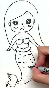 วาดรูประบายสีนางเงือกน้อย | Drawing and Coloring Little mermaid #coloring #drawing #howtodraw