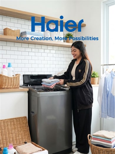🧺✨ Laundry made easy with Haier! Meet the Haier HWM70-1269S5 7kg Fully Automatic Top Load Washing Machine 💙 ⚡ Quick Wash = mabilis ang laba 👕 7kg capacity = sakto sa daily needs 💧 Fully automatic = less effort, more clean Perfect for busy homes! Upgrade your laundry now 💯 #haierphilippines #haiersmartappliances #WashingMachine #Haier #MoreCreationMorePossibilities
