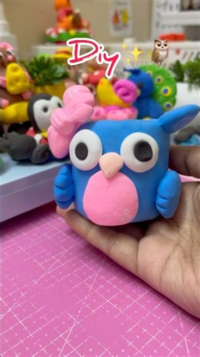 How to make an owl with clay very easily #diy #shortvideo #clay #clayart #artandcraft #shorts