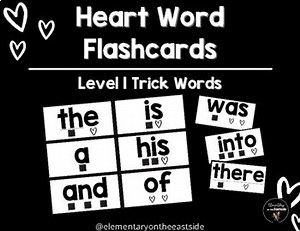 Heart Words Flashcards - Level 1 Trick Words