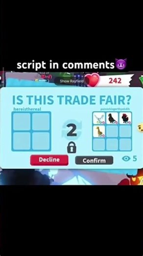 Adopt Me Trade Freeze Script EXPOSED 😨 | Roblox #shorts