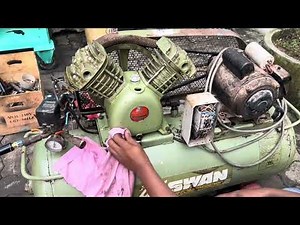 Swan air compressor normal service, change air filter and compressor oil