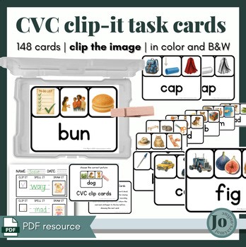CVC Clip-It task cards: target frequent reversals & transpositions | PDF