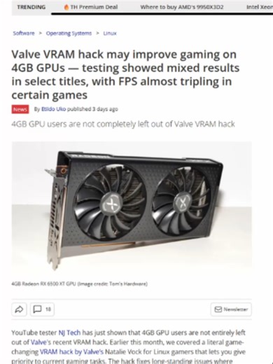 Valve تحسين أداء ألعاب Linux و VRAM