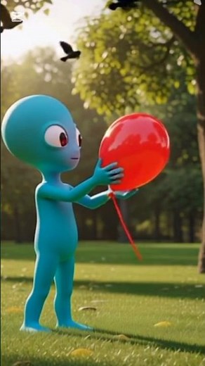 Alien vs Balloon🎈🧐🫣 #shorts #funny #comedy #animation