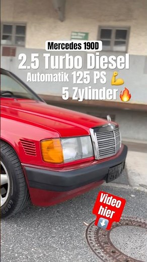 🔥 Mercedes-Benz 190D 2.5 TURBO-DIESEL 5-Zylinder + Automatik 💪 #w201 #190d #w124 #w123 #oldtimer