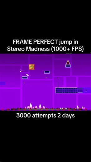 FRAME PERFECT jump in Stereo Madness (joke) #geometrydash #gd #fyp #extremedemon #stereomadness