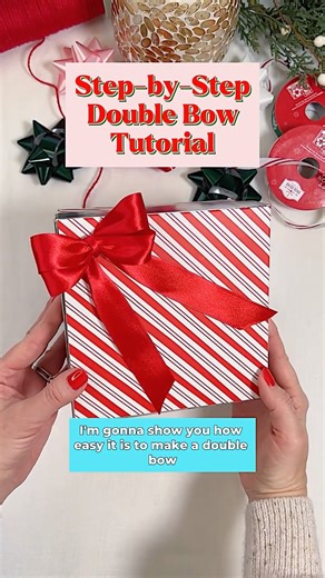 Easy Double Bow Tutorial with Ribbon | Step-by-Step Gift Bow #holidayonshorts #bowtutorial