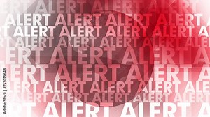Red alert text and world globe critical warning of high priority threat and danger