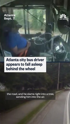 Bus driver appears to fall asleep behind the wheel