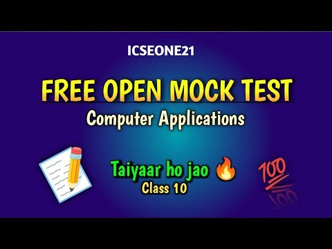 FREE OPEN MOCK TEST 🔥 || COMPUTER APPLICATIONS || ICSE X