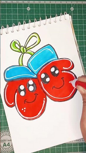 cute easy hand gloves 🧤 cartoon drawing. #shorts