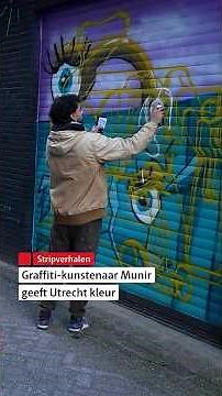 🎨 Munir maakt grootse graffiti stadsverhalen #muurkunst #utrecht #graffiti