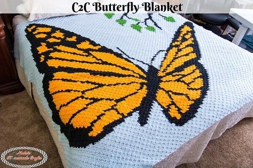 Butterfly Blanket - Free Crochet Pattern for C2C Graph