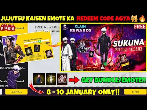 FREE FIRE REDEEM CODE TODAY 8 JANUARY |FF REWARDS REDEEM CODE | FF REDEEM CODE TODAY 8 JANUARY