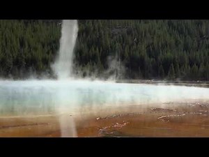 Grand Prismatic Spring Steam Tornado Yellowstone