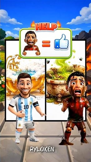 POV 💩🛁👑✨ Ronaldo vs Messi in the Dirty to Clean Run#messi #ronaldo #shorts