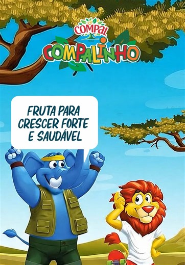 Algo maior está a chegar… O que é? 🐘🦁 #Compalinho #FrutaParaCrescer #BongoeLeo