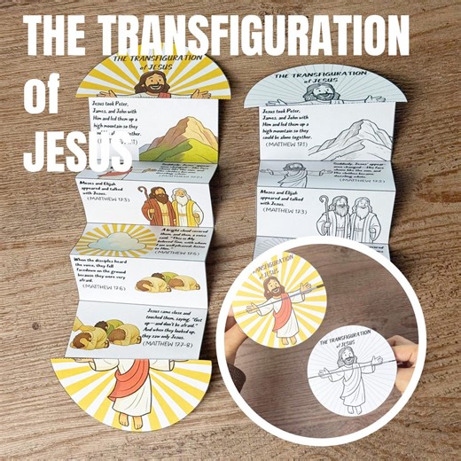 The TRANSFIGURATION of JESUS Craft, Folding Surprise Craft, Moses Story for Kids, Bible Printable Activity, Sunday School, VBS, Homeschool - Etsy