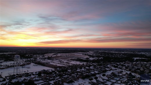 Cotton candy colors paint Texas skies amid freezing temperatures
