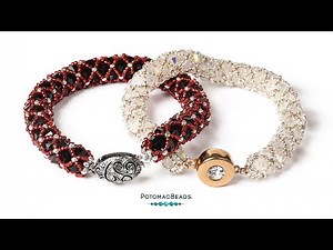 Crystal Netting Lace Bracelet - DIY Jewelry Making Tutorial by PotomacBeads