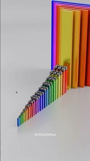 Satisfying Blender Simulation Endless 3D Domino Falling Over on 60000! #asmr #animation #blender