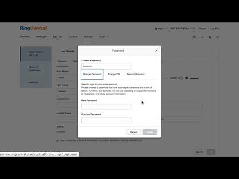 Change Your PIN/Password - RingCentral Quick Start Guide