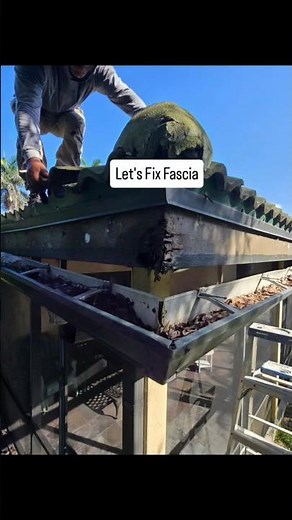 How to Repair Rotted Fascia on a Tile Roof. This was Caused by Clogged Gutters. Jupiter Farms, FL