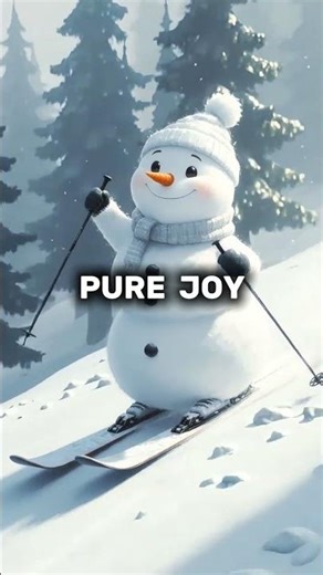 Cute Snowman Skiing/ Winter Fun Animation for Kids