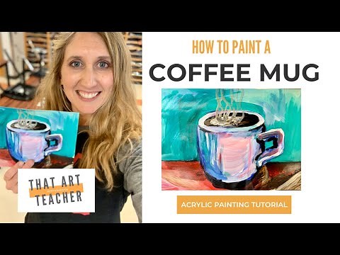 How to Paint a Coffee Mug | Easy Acrylic Painting Tutorial