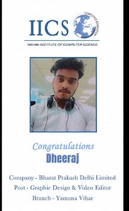 🎉 Congratulations to All IICS Students on Their Recent Placements! 🎉 Your hard work and dedication have paid off. 🌟🎓 Join IICS to learn more. Indian Institute of Computer Science Contact us for more information :- 095402 99944 Visit now :- E 360 Second Floor Nirman Vihar Opposite Nirman Vihar Metro Gate No- 4 Delhi, India 110092 Our other branches :- DaryaGanj |Lajpat Nagar |Nirman Vihar | GTB Nagar | Yamuna Vihar | Pitampura | Nangloi | Subhash Nagar| Badarpur http://www.iicsindia.com/conta