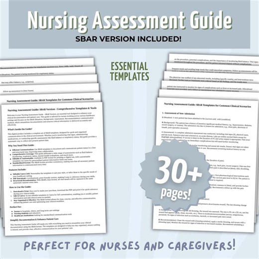 SBAR Nurse Report Sheet, Editable Canva, Med Surg ICU Clinical Notes (PDF Download) - Etsy