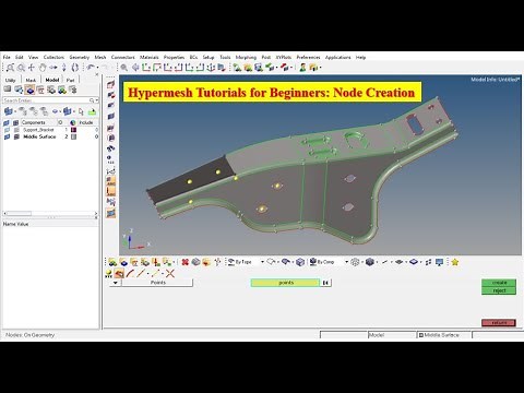 Hypermesh Tutorials for Beginners, Node Creation, Point Creation, Distance, Node edit