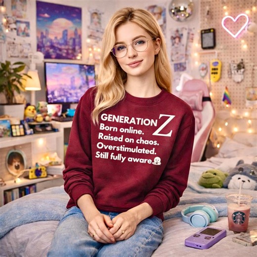 Generation Z 1997–2012 Crewneck Unisex Sweatshirt | Born Online Raised on Chaos - Etsy