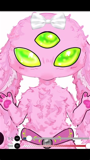 isn’t he so gleeby #digitalart #ocart #ocartwork #alien #rabbit