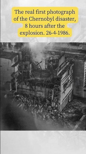 The real first photograph of the Chernobyl disaster, 8 hours after the explosion 26-4-1986