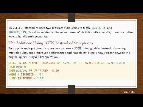 Merging Two Subqueries into One with a JOIN in SQL