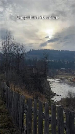 Carpathian Mountains: Sunset Magic Over a Hutsulian Village 🌄🇺🇦 #sunset #ukraine #mountains #magic