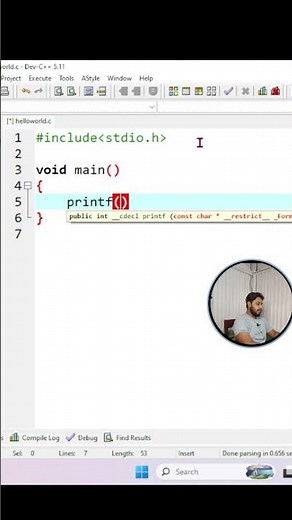 Hello World in C #python #cprogramming #coding #c Language