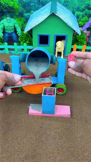 Real Working DIY Construction Machine | Mini Tractor Cement Pillar Build 🚜#shorts#youtubeshorts