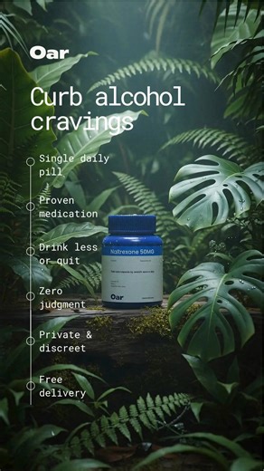 A daily pill to drink less or quit. Treatment is online, private & totally judgment-free. | Oar