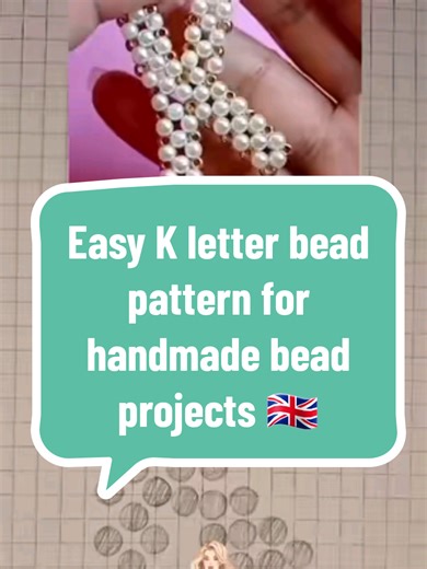 Easy K letter bead pattern for handmade bead projects 🇬🇧 K letter bead pattern Beaded alphabet UK beadwork Handmade letters#creatorsearchinsights #UKCreators #HandmadeUK #CraftTokUK #BeadingTutorial