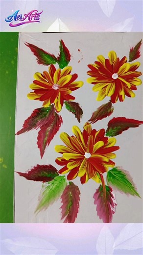 Amazing Flower Art Tutorial| Easy DIY Flower Painting for Beginners | Aei Arts#art #viral #flowers