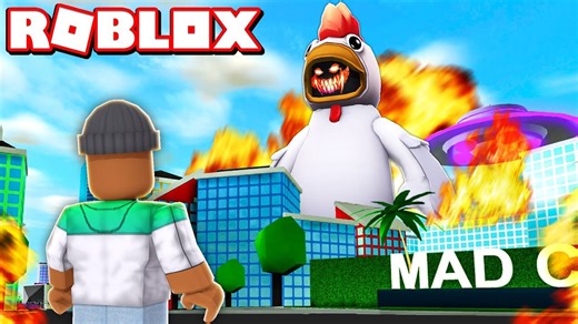 Fighting the new chicken boss in Roblox Mad City